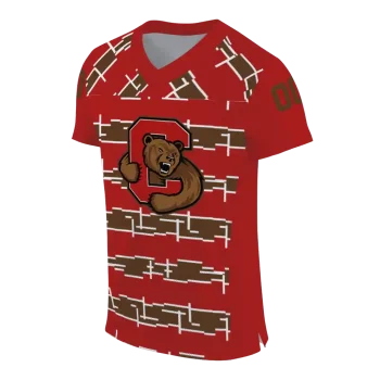 custom cornell big red layered grids red jersey fashion forward