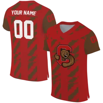 custom cornell big red stripe block red jersey best selling