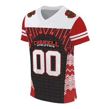 custom cornell big red tire arrows red black white jersey fashion forward
