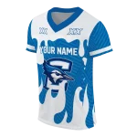custom creighton bluejays dripping flames blue white jersey best selling