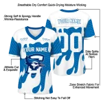 custom creighton bluejays dripping flames blue white jersey best selling