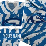 custom creighton bluejays stripe splatter blue jersey best selling