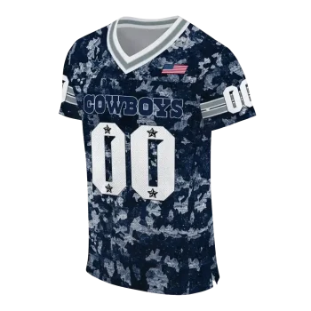 custom dallas cowboys camouflage abstract blue jersey fashion forward