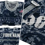 custom dallas cowboys camouflage abstract blue jersey best selling
