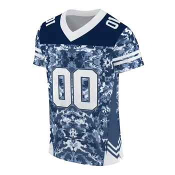 custom dallas cowboys mirrored pattern blue jersey fashion forward