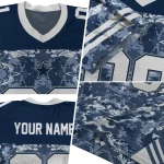 custom dallas cowboys mirrored pattern blue jersey best selling