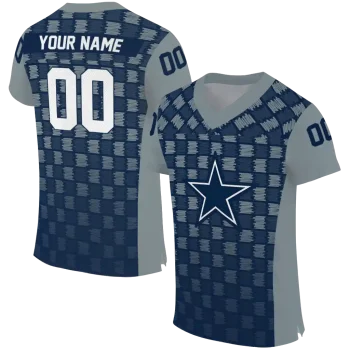 custom dallas cowboys stacked rectangle blue jersey best selling