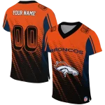 custom denver broncos halftone fade orange black jersey best selling