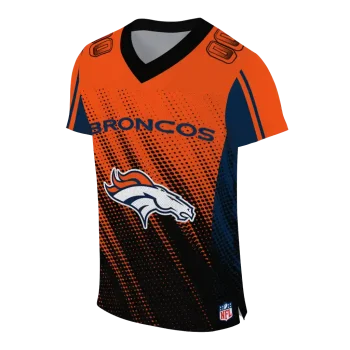 custom denver broncos halftone fade orange black jersey fashion forward