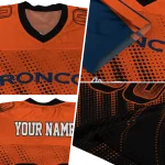 custom denver broncos halftone fade orange black jersey best selling