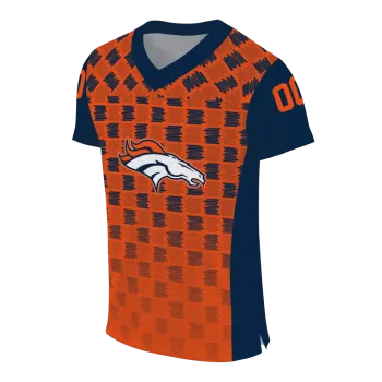 custom denver broncos stacked rectangle orange jersey fashion forward