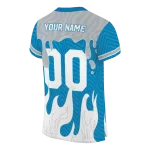 custom detroit lions dripping flames blue white jersey best selling