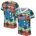 custom detroit lions horizon palm sunset jersey best selling
