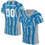 custom detroit lions stripe splatter blue jersey best selling