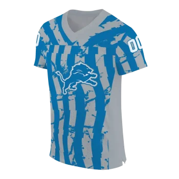 custom detroit lions stripe splatter blue jersey fashion forward