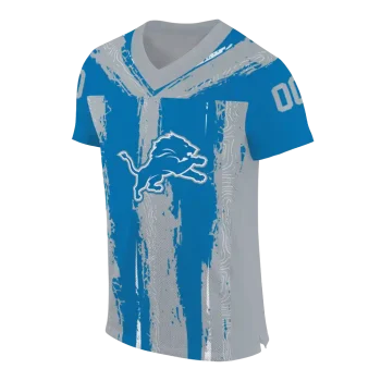 custom detroit lions striped texture blue jersey fashion forward