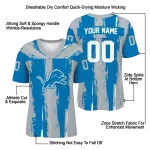 custom detroit lions striped texture blue jersey best selling