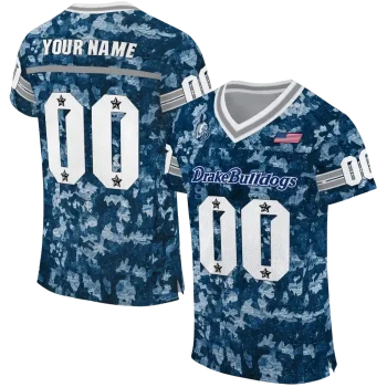 custom drake bulldogs camouflage abstract blue jersey best selling
