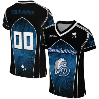 custom drake bulldogs halftone slant blue black jersey best selling