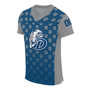 custom drake bulldogs stacked rectangle blue jersey fashion forward