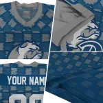 custom drake bulldogs stacked rectangle blue jersey best selling