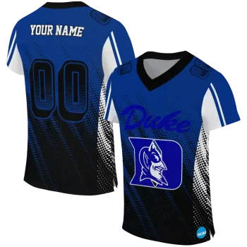 custom duke blue devils halftone flow blue black jersey best selling