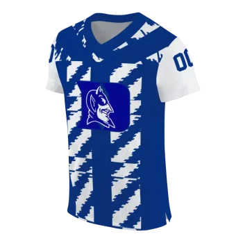 custom duke blue devils stripe block blue jersey fashion forward