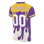 custom east carolina pirates dripping flames purple white jersey best selling