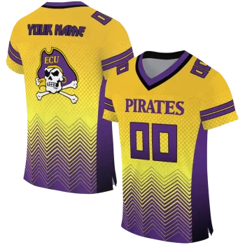 custom east carolina pirates halftone sweep gold black jersey best selling