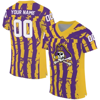 custom east carolina pirates stripe splatter purple jersey best selling
