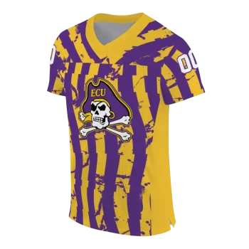 custom east carolina pirates stripe splatter purple jersey fashion forward
