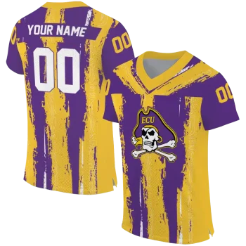 custom east carolina pirates striped texture purple jersey best selling