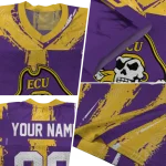 custom east carolina pirates striped texture purple jersey best selling