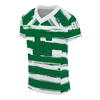 custom eastern michigan eagles art stripe green jersey fashion forward