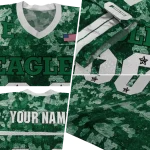 custom eastern michigan eagles camouflage abstract green jersey best selling