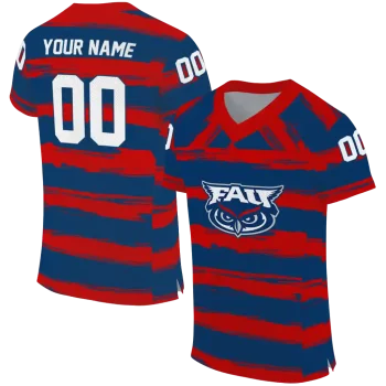 custom florida atlantic owls art stripe blue jersey best selling