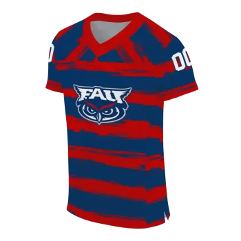 custom florida atlantic owls art stripe blue jersey fashion forward