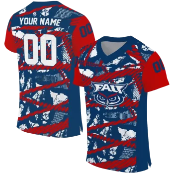 custom florida atlantic owls camo shatter blue jersey best selling