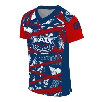 custom florida atlantic owls camo shatter blue jersey fashion forward