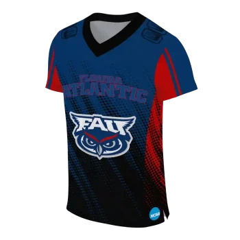 custom florida atlantic owls halftone flow blue black jersey fashion forward