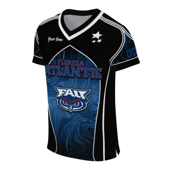 custom florida atlantic owls halftone slant blue black jersey fashion forward