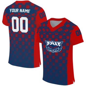 custom florida atlantic owls stacked rectangle blue jersey best selling