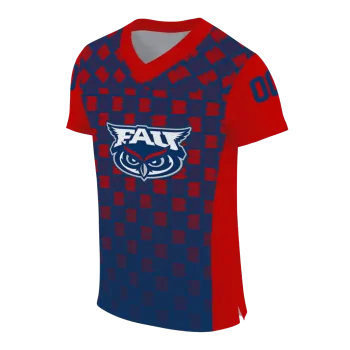 custom florida atlantic owls stacked rectangle blue jersey fashion forward