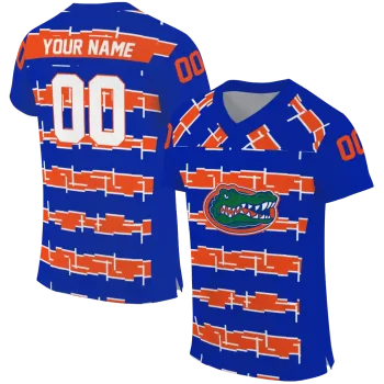 custom florida gators layered grids blue jersey best selling