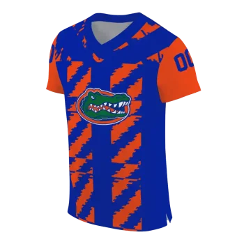 custom florida gators stripe block blue jersey fashion forward