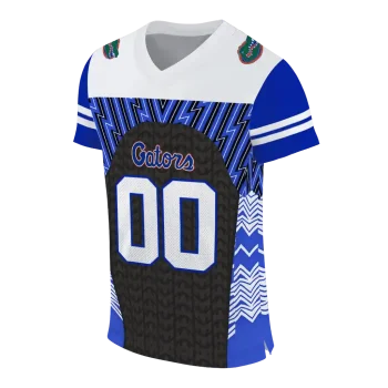 custom florida gators tire arrows blue black white jersey fashion forward
