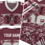 custom florida state seminoles mirrored pattern garnet jersey best selling