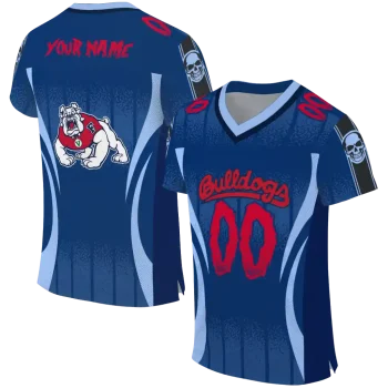 custom fresno state bulldogs dynamic dots blue jersey best selling