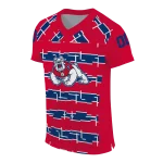 custom fresno state bulldogs layered grids red jersey best selling