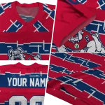 custom fresno state bulldogs layered grids red jersey best selling